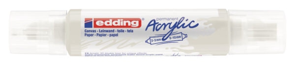 Akrilni marker E-5400 double-liner sa dva vrha bela Edding