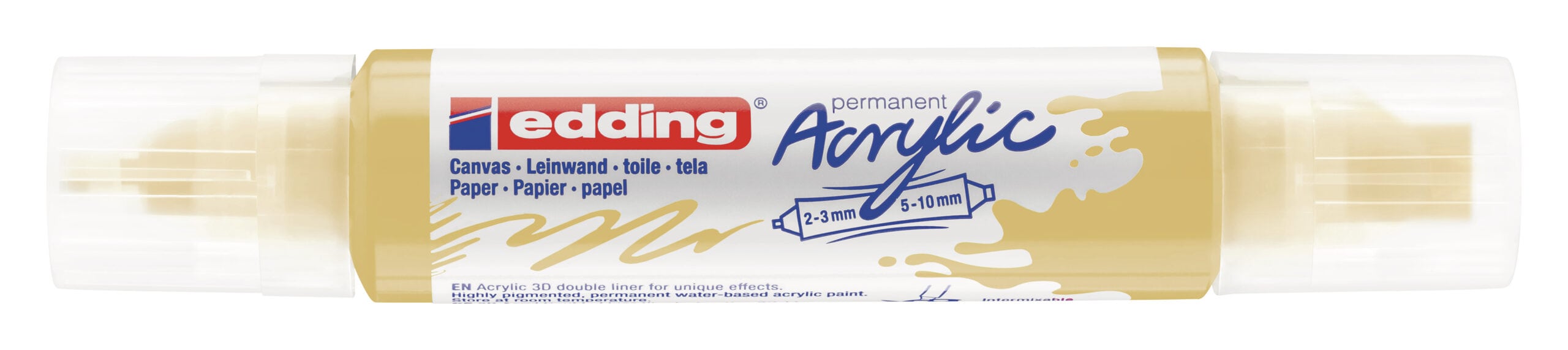 Akrilni marker E-5400 double-liner sa dva vrha nežno žuta Edding