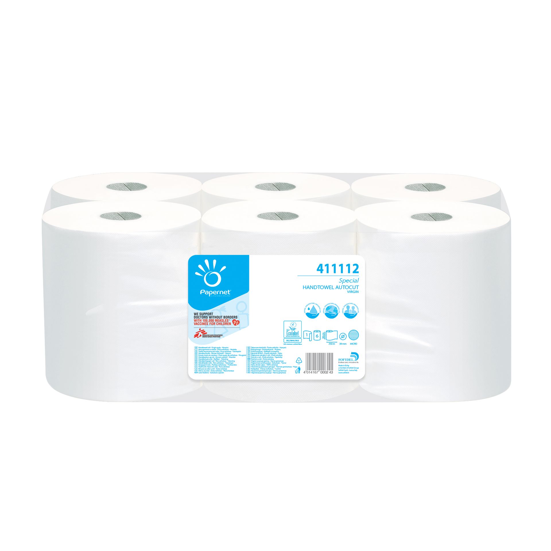 250m, 1-sl, PAPERNET, Autocut, 6 rolni - PAPERNET