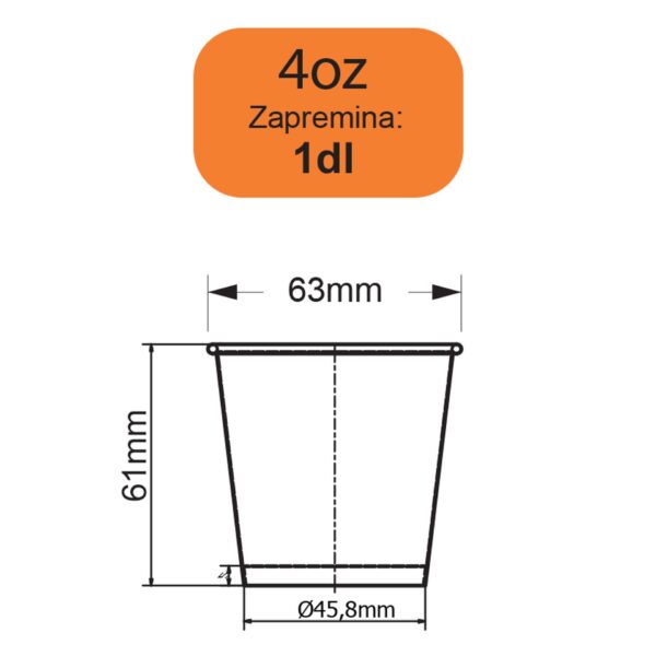 Čaša karton 4oz, 100/1 - BEO