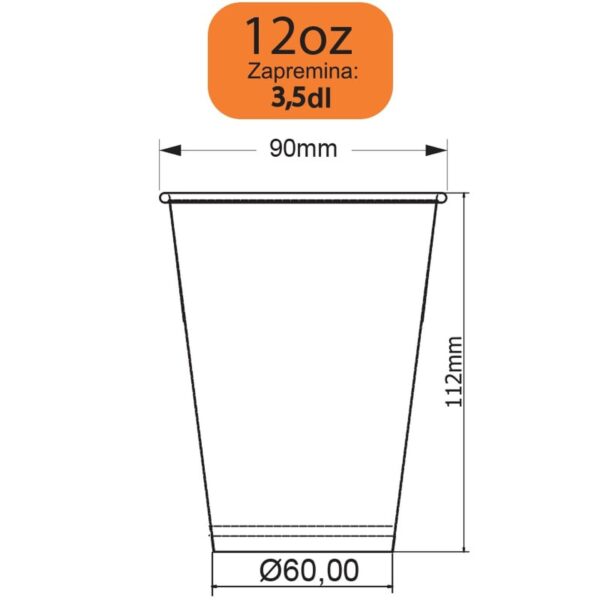 Čaša karton 12oz, 100/1 - BEO
