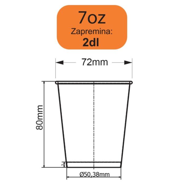 Čaša karton 7oz, 100/1 - BEO