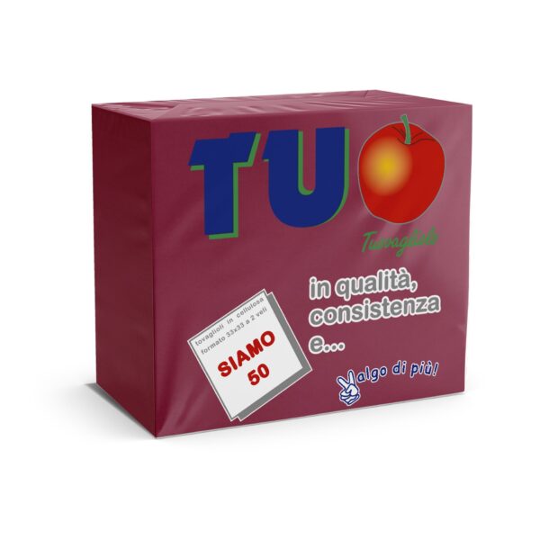 Salvete 33×33, dvoslojne, 50 komada, Bordo - TUO