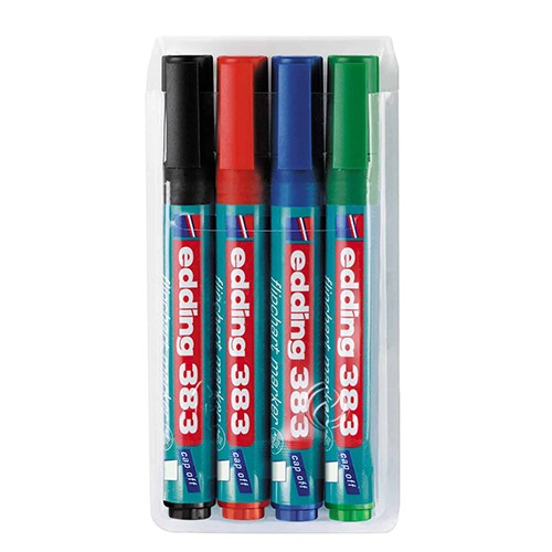 Flipchart marker 383 1-5mm, kosi vrh, set 1/4 sortirano Edding