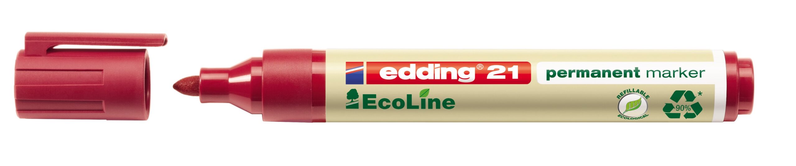 Marker permanent E-21 EcoLine 1,5-3mm, zaobljeni crvena Edding