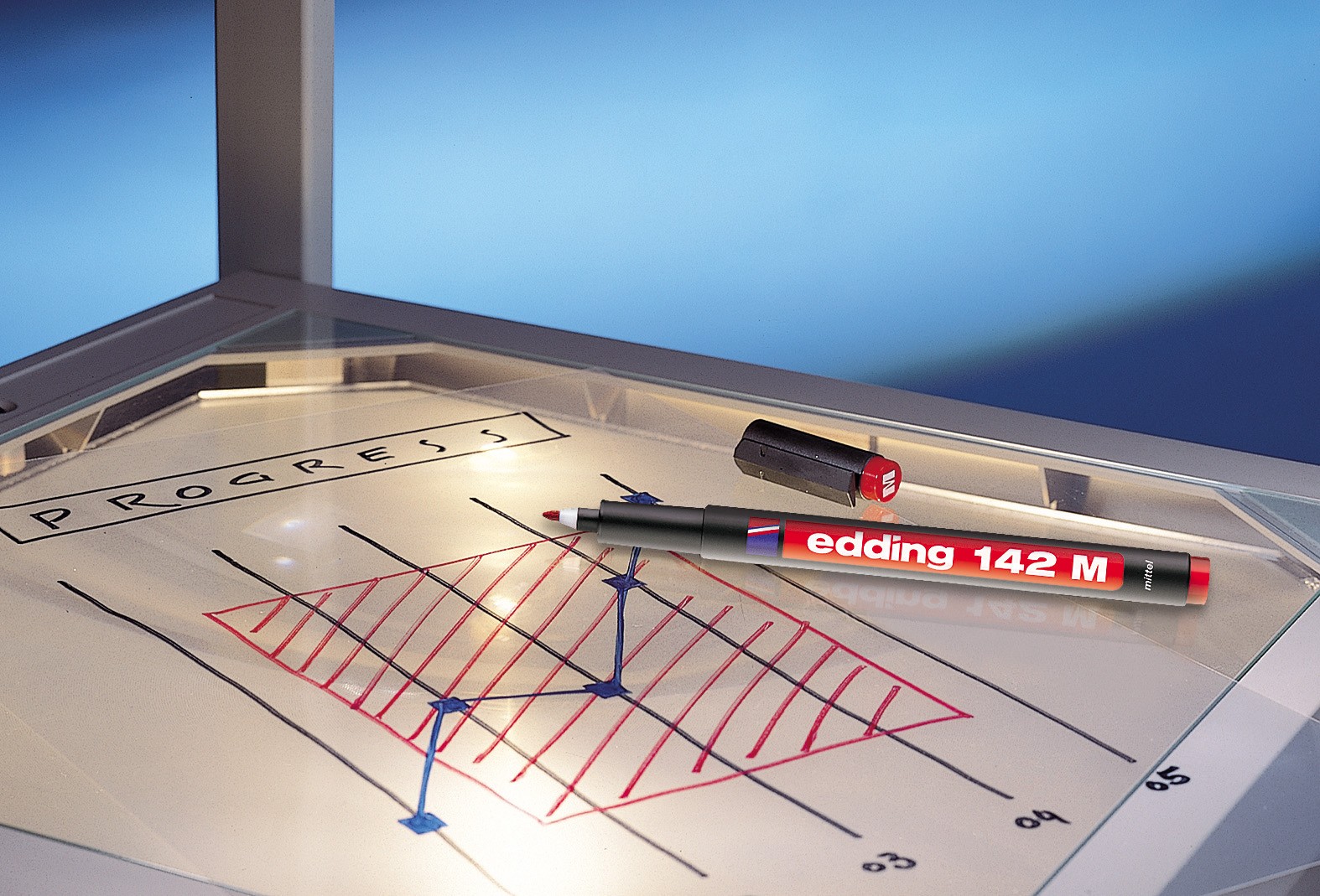 Permanent pen OHP marker 1,0mm 142M crvena Edding - Image 2
