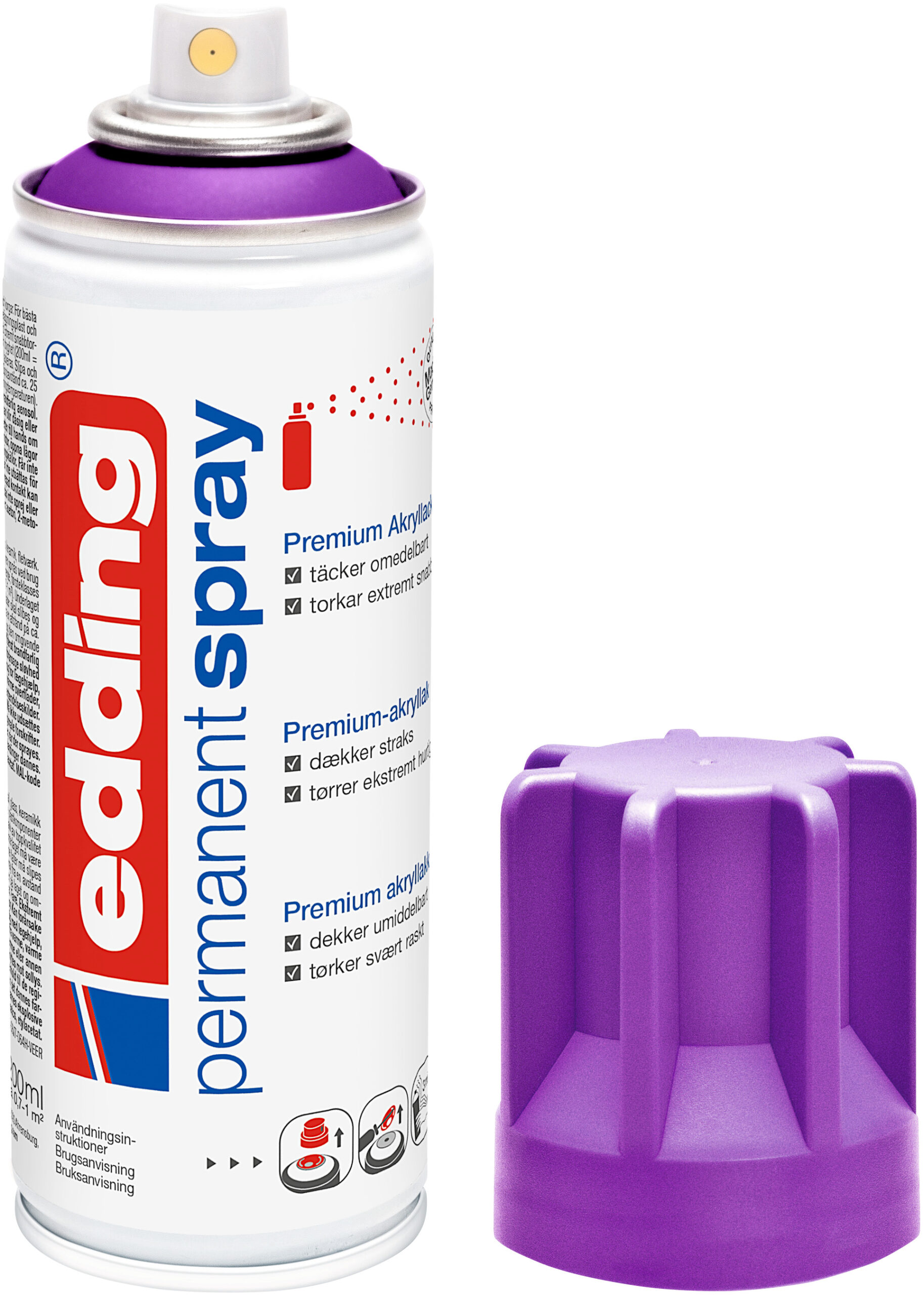 Permanent sprej E-5200 mat, 200 ml borovnica Edding - Image 2