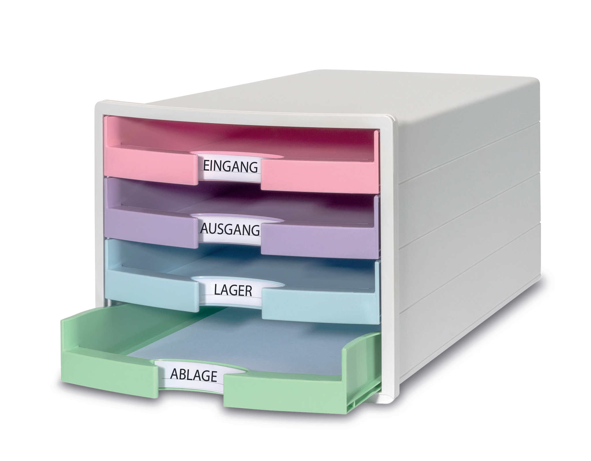 Police sa otvorenim fiokama IMPULS, 4 fioke pastel bela Han - Image 2