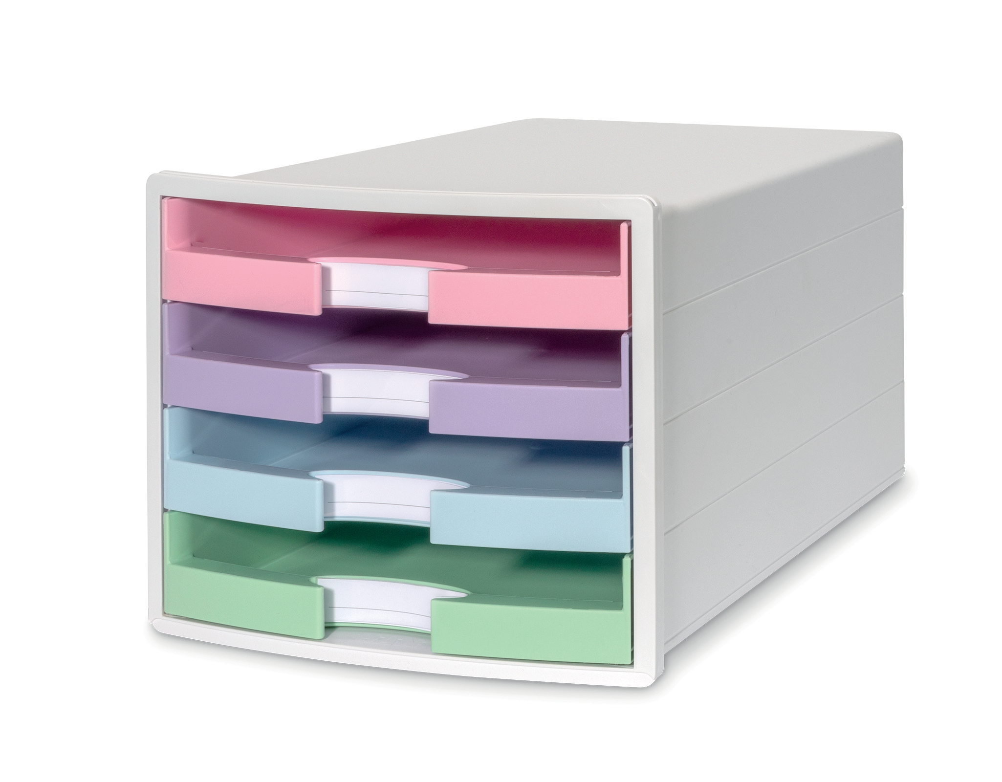 Police sa otvorenim fiokama IMPULS, 4 fioke pastel bela Han - Image 3