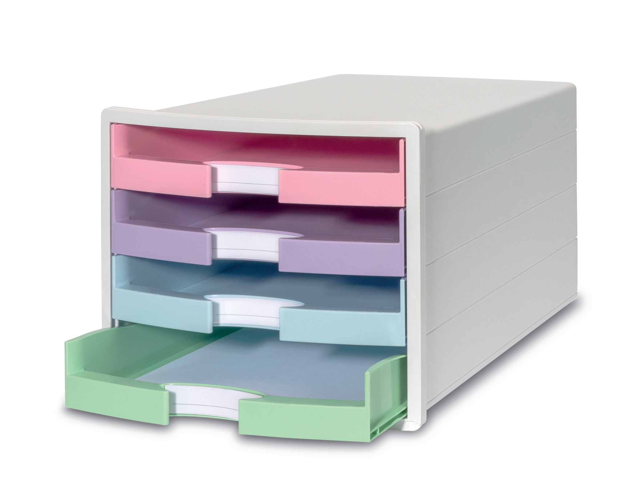 Police sa otvorenim fiokama IMPULS, 4 fioke pastel bela Han - Image 4