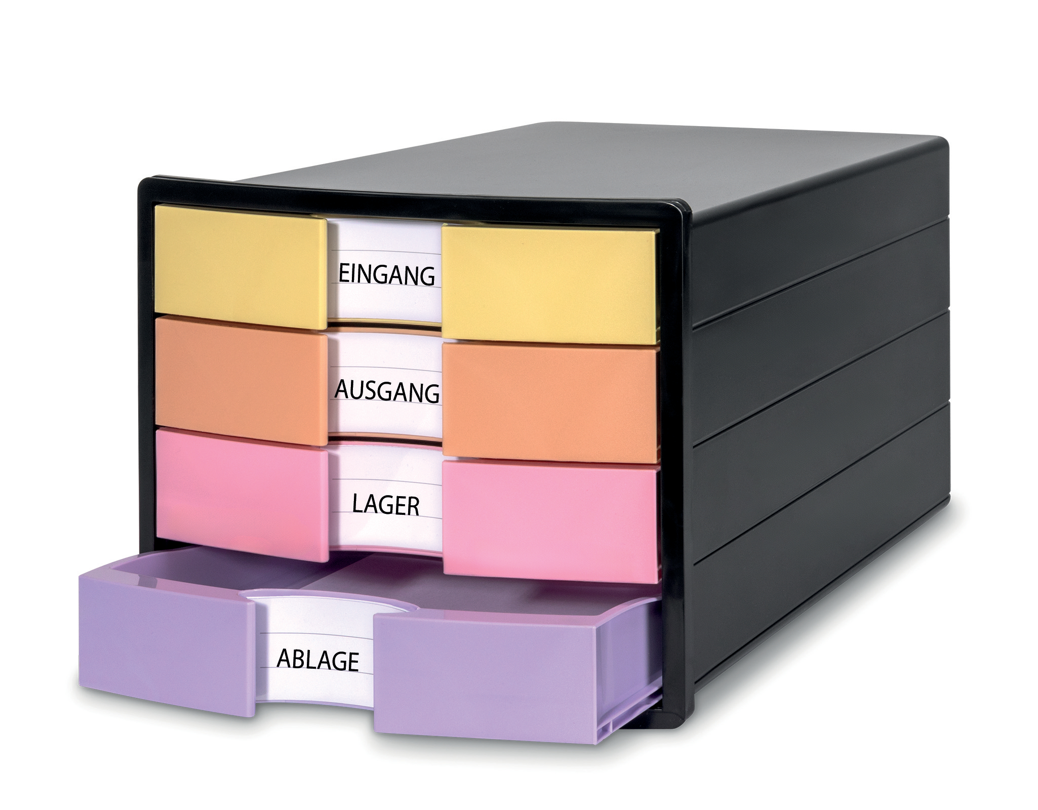 Police za dokumentaciju sa fiokama IMPULS 2.0, 4 fioke pastel crna Han - Image 2