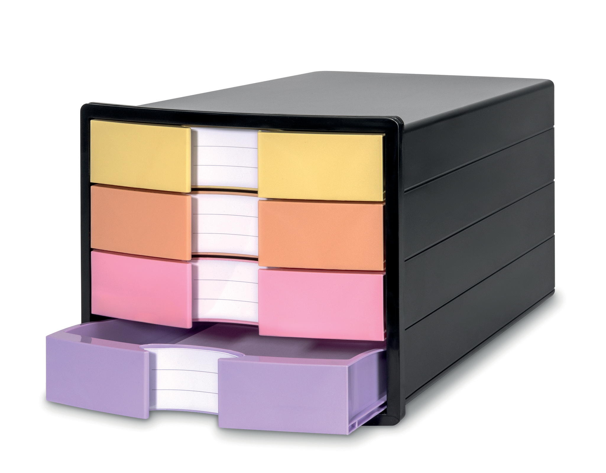 Police za dokumentaciju sa fiokama IMPULS 2.0, 4 fioke pastel crna Han - Image 4