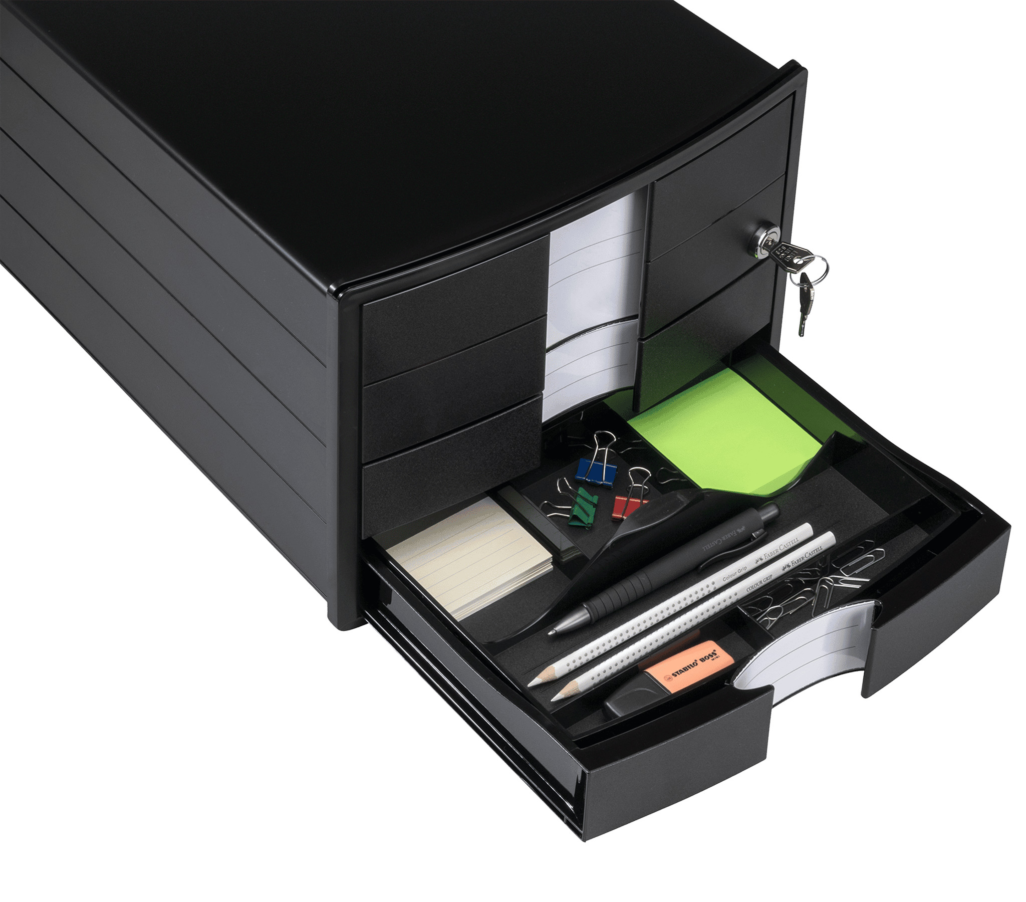 Police za dokumentaciju sa zaključavanjem IMPULS, 3 fioke crna Han - Image 3