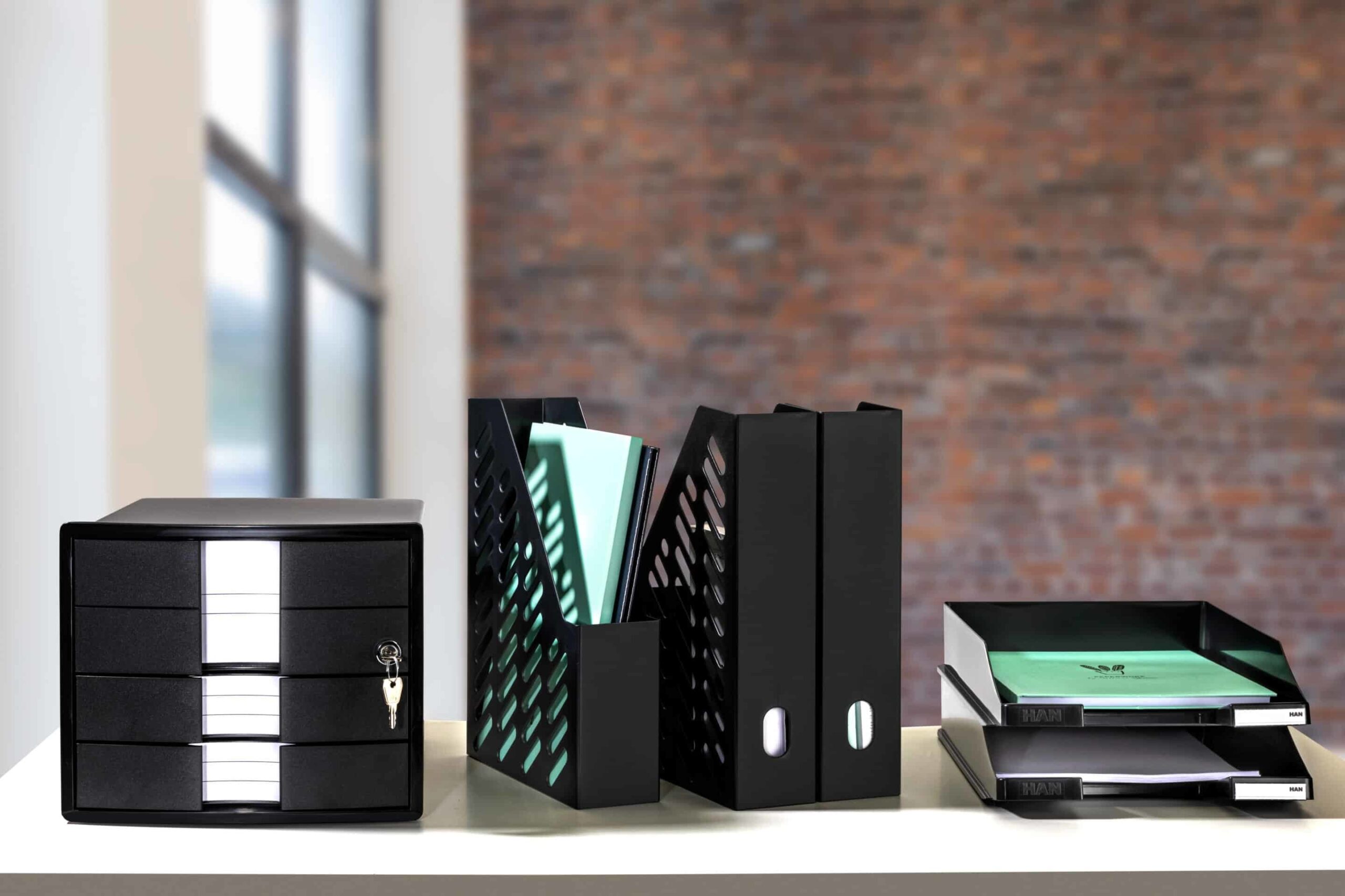 Police za dokumentaciju sa zaključavanjem IMPULS, 3 fioke crna Han - Image 8