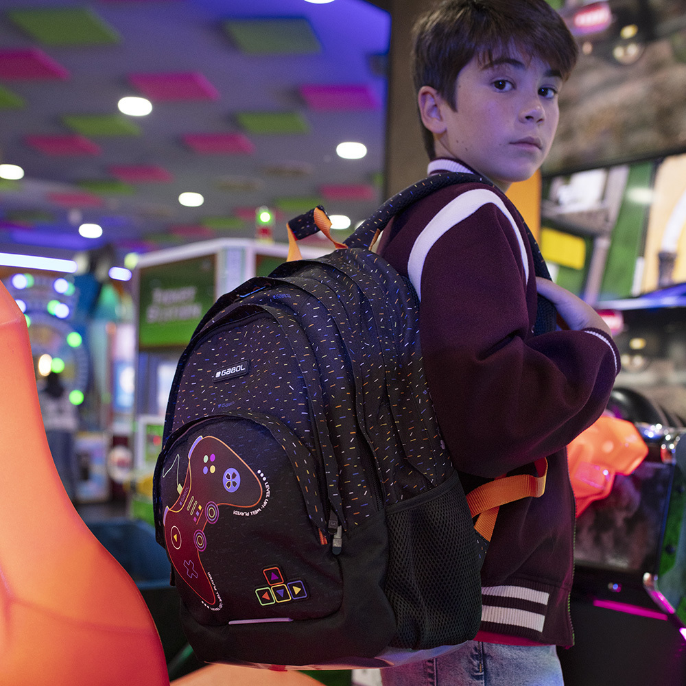 Ranac školski ergonomski 32x44x18 cm 21l-0,56 kg Virtual crna Gabol - Image 7