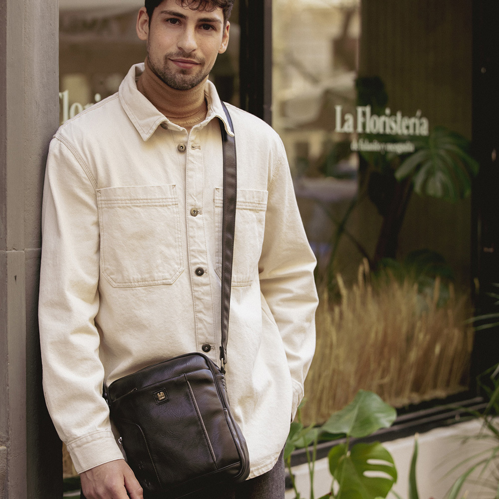 Torbica na rame muška 20x25x8 cm Bran crna Gabol - Image 7